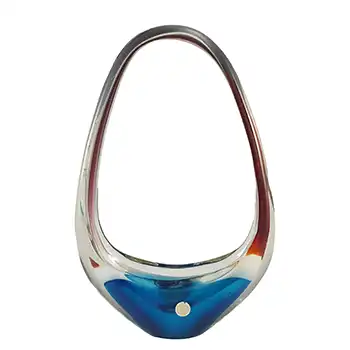 Prodcomplex Romanian Retro Blue, Red & White Glass Basket Bowl