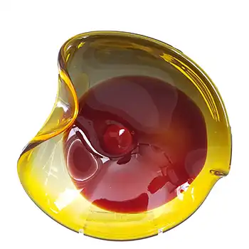 Viartec Murano Style Selenium Red & Orange Spanish Glass Heart Bowl