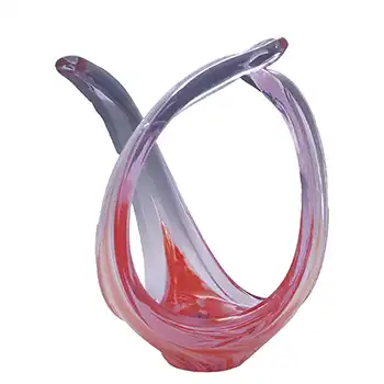 Viartec Murano Style Neodymium Lilac / Blue Spanish Glass Flower Sculpture