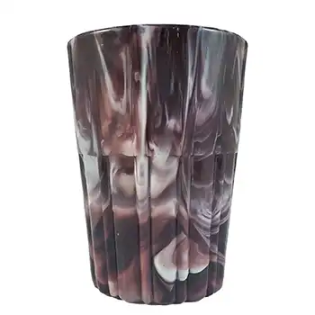 MARKED Davidson Victorian 1890's Malachite / Slag Glass Tumbler