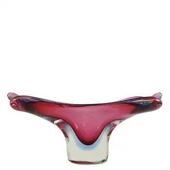 Murano / Venetian Pink & Blue Sommerso Glass Vase