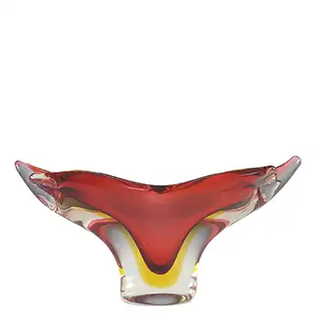 Murano / Venetian Brown & Amber Sommerso Glass Vase