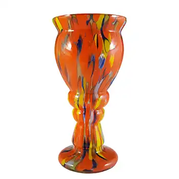 Czech Multicoloured Art Deco Retro Spatter Glass Vase