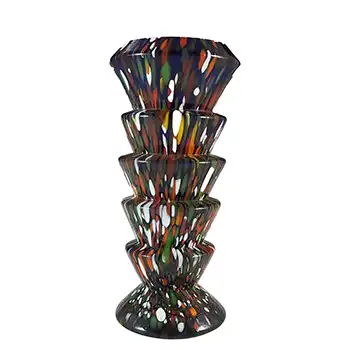 Ernst Steinwald / Franz Tomschick Czech Multicoloured Spatter Glass Vase