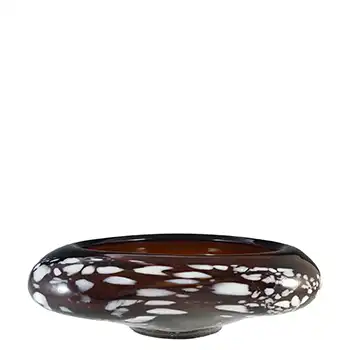 Romanian Vintage Brown & White Speckled Glass Bowl / Ashtray