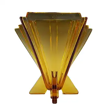 Stölzle #19256 Czech Art Deco Vintage Amber Glass Vase