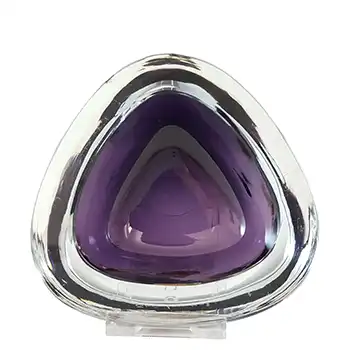 Strömberg #H89 Swedish Purple Cased Glass Ashtray Bowl - Signed