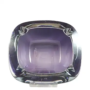 Strömberg #H86 Swedish Purple Cased Glass Ashtray Bowl - Signed