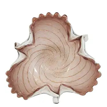 Fratelli Toso Murano Copper Aventurine Purple Glass Bowl