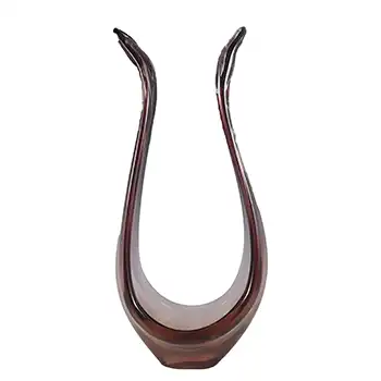 Viartec Murano Style Purple Spanish Glass Sculpture Bowl