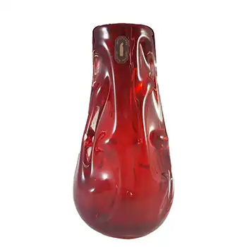 Whitefriars #9844 Ray Annenberg Ruby Red Glass Knobbly Vase