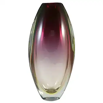 Arte Nuova Pustetto & Zanetti Murano Sommerso Uranium Glass Vase