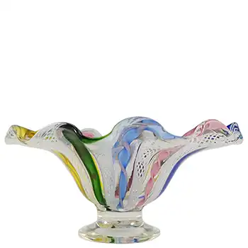 AVEM Murano Multicoloured Glass Zanfirico Filigree Bowl