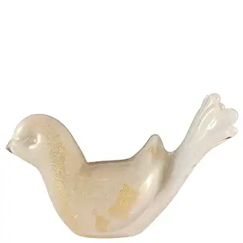 Salviati Murano White Glass & Gold Leaf Dove / Bird Sculpture