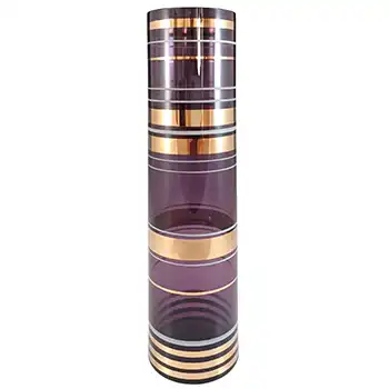 Borske Sklo Vintage Czech Purple Glass Cylindrical Vase