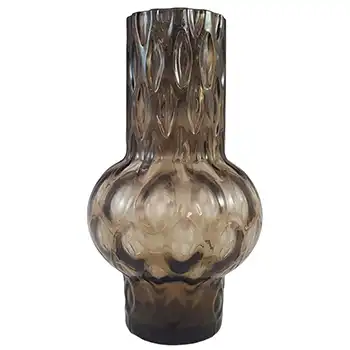 Borske Sklo 1950's Smoky Glass Optical 'Olives' Vase