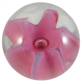 MARKED Caithness Vintage Pink Glass "Sea Gems" Paperweight