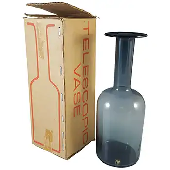 BOXED Cascade / Wood Bros Holmegaard Style Glass Gulvvase Vase