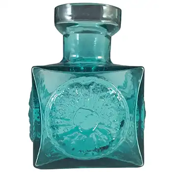 Dartington #FT66 Blue Glass Vintage Frank Thrower "Sun" Vase