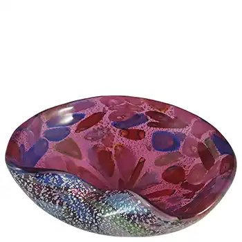 LABELLED Formia Murano Tutti Frutti Style Pink Glass Bowl