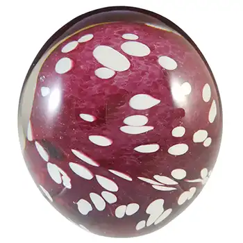 SIGNED Gozo Maltese Pink & White Speckled Glass Paperweight