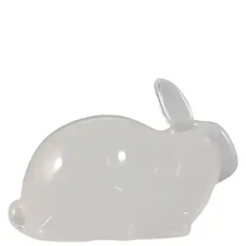 MARKED Hadeland Scandinavian Opaline Glass Rabbit Sculpture