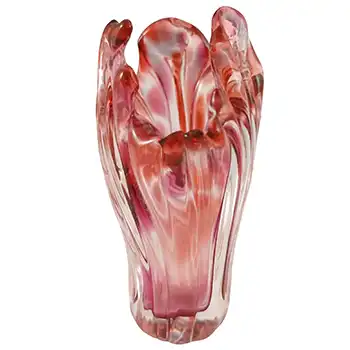 Miniature Isle of Wight Studio 'Lily' Cranberry Pink Glass Vase