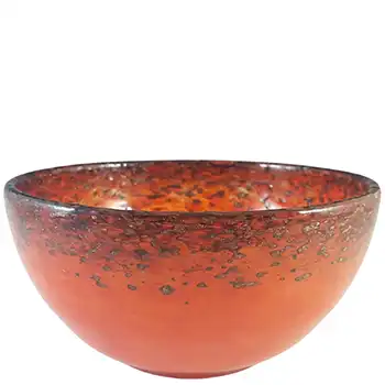 Monart AF.VI Scottish Orange & Black Aventurine Glass Bowl