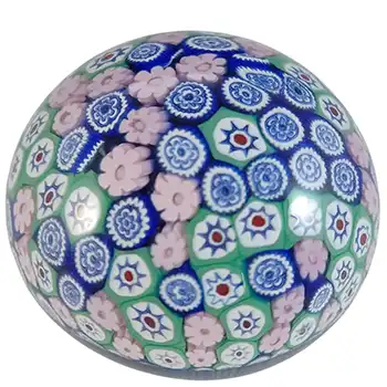 LABELLED Vinciprova Murano Millefiori Glass Vintage Paperweight