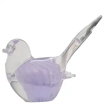 LABELLED V. Nason & Co Murano Lilac Glass Bird Sculpture