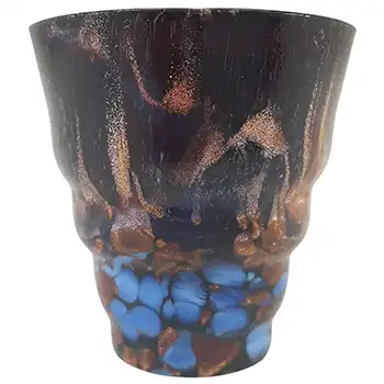V Nason Murano Black & Blue Aventurine Vintage Shot Glass