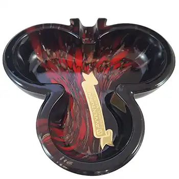 V Nason Murano Black & Red Glass Aventurine Vintage Ashtray Bowl