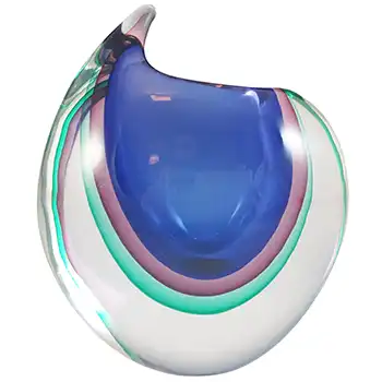SIGNED L. Onesto Oball Murano Blue & Purple Sommerso Glass Vase