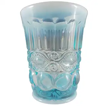 Mosser Glass Blue Pearline Glass Eye Winker Vase - Labelled