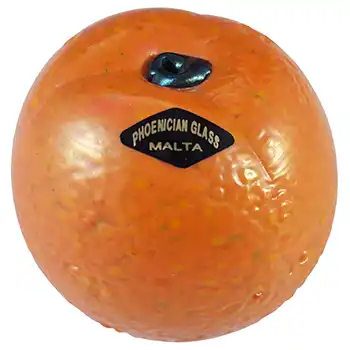 SIGNED & LABELLED Phoenician Orange Paperweight Sculpture