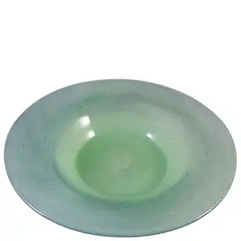 Vasart Blue & Green Mottled Glass Bowl / Saucer B017 - Signed