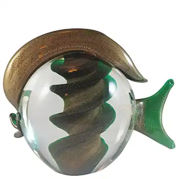 MARKED Gambaro & Poggi Murano Gold Leaf Glass Fish Sculpture