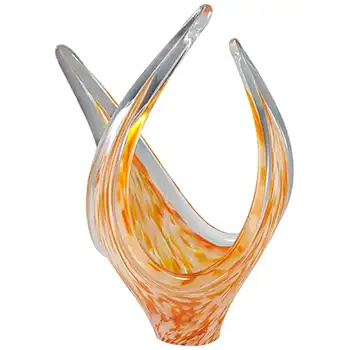 Viartec Murano Style Spanish Orange & White Spanish Glass Sculpture