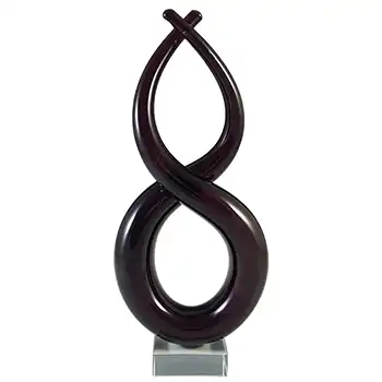 Murano Style Chinese Purple & Clear Glass Abstract Sculpture