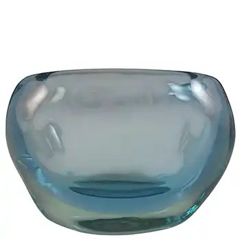 Skrdlovice #6431 Czech Green & Blue Glass Vase by Zdenka Strobachová