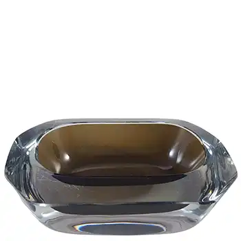 Strömberg #H93 Swedish Brown Cased Glass Bowl / Ashtray - Signed