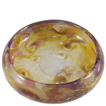 Monart Y.XII Scottish Purple & Yellow Mottled Glass Bowl