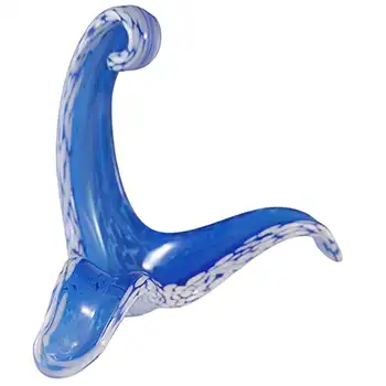 Viartec Murano Style Blue Spanish Glass Vintage Sculpture Bowl