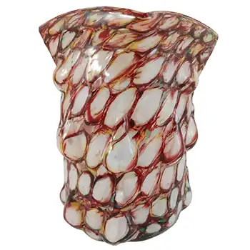 Welz Large Czech Honeycomb Spatter Glass Knuckle Vase