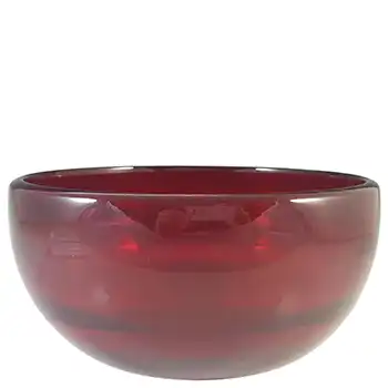 Whitefriars #9380 Large Ruby Red Glass Optical Bowl