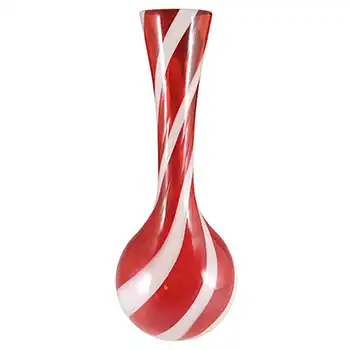 Cristalleria Artistica Toscana / Alrose Empoli Red & White Glass Vase