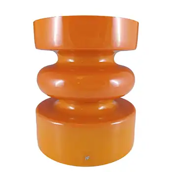 SIGNED Alsterfors Orange Cased Glass Hooped Vase by Per Ström