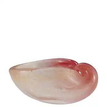 Archimede Seguso Polveri Pink & Gold Leaf Glass Shell Bowl