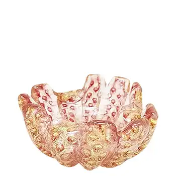 Arte Nuova Pustetto & Zanetti Murano Gold Leaf Bubble Glass Bowl