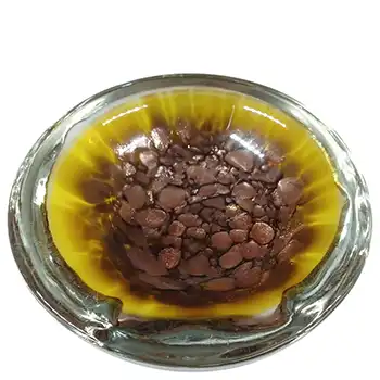 Murano Yellow Cased Copper Aventurine Glass Bowl / Ashtray